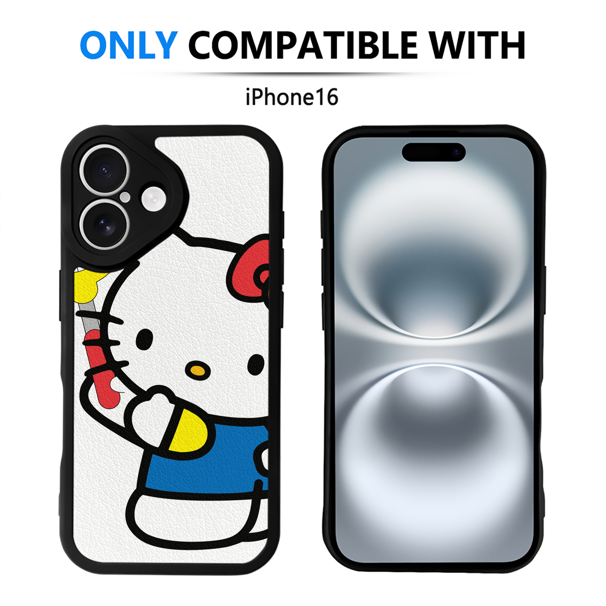 （画像用） Hello Kitty ハローキティ 【iPhone 16シリーズ対応】シリコンスマホケース（レザー調） 材質：シリコン